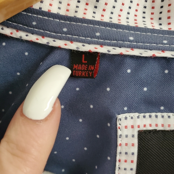 BUCKLE EightX Button Down Dress Shirt Size L Classic Fit Contrast Flip-Cuff - Picture 11 of 13